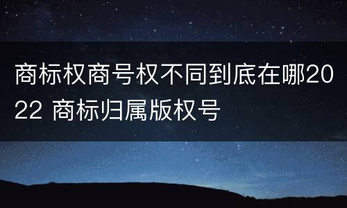 商标权商号权不同到底在哪2022 商标归属版权号