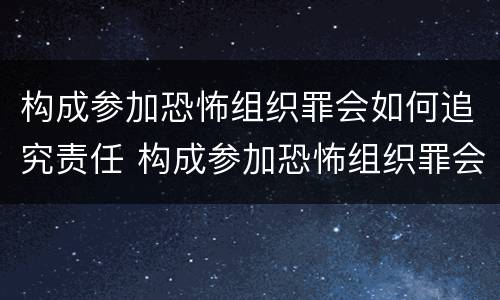 构成参加恐怖组织罪会如何追究责任 构成参加恐怖组织罪会如何追究责任呢