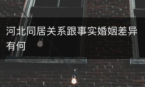 河北同居关系跟事实婚姻差异有何