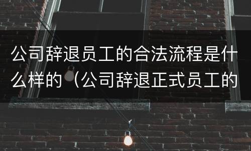 公司辞退员工的合法流程是什么样的（公司辞退正式员工的合法流程）