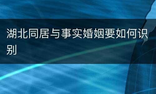 湖北同居与事实婚姻要如何识别
