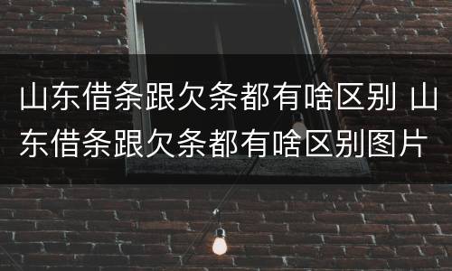 山东借条跟欠条都有啥区别 山东借条跟欠条都有啥区别图片