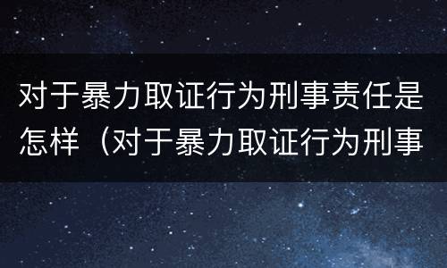 对于暴力取证行为刑事责任是怎样（对于暴力取证行为刑事责任是怎样定义的）