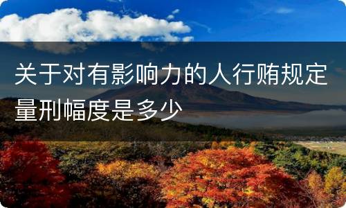 关于对有影响力的人行贿规定量刑幅度是多少