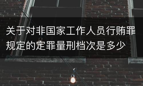 关于对非国家工作人员行贿罪规定的定罪量刑档次是多少