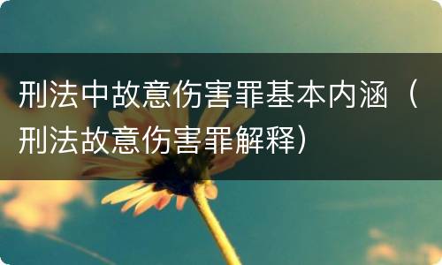 刑法中故意伤害罪基本内涵（刑法故意伤害罪解释）
