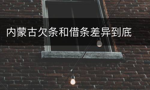 内蒙古欠条和借条差异到底