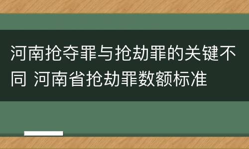 河南抢夺罪与抢劫罪的关键不同 河南省抢劫罪数额标准