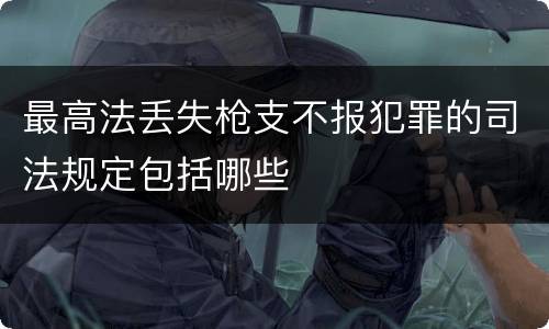 最高法丢失枪支不报犯罪的司法规定包括哪些