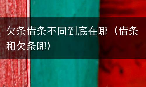 欠条借条不同到底在哪（借条和欠条哪）