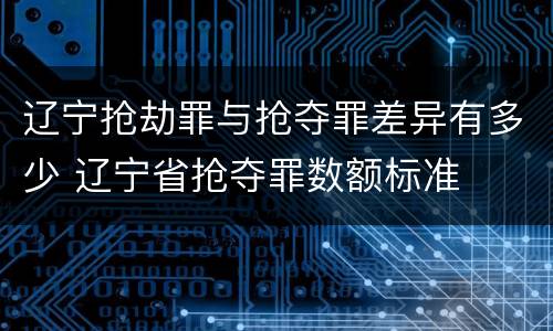 辽宁抢劫罪与抢夺罪差异有多少 辽宁省抢夺罪数额标准