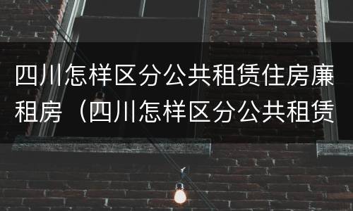 四川怎样区分公共租赁住房廉租房（四川怎样区分公共租赁住房廉租房和住房）