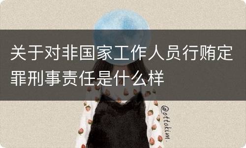 关于对非国家工作人员行贿定罪刑事责任是什么样
