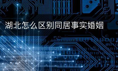 湖北怎么区别同居事实婚姻