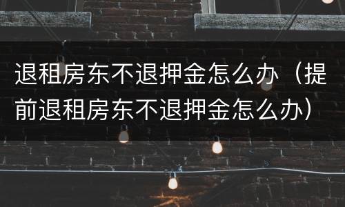 退租房东不退押金怎么办（提前退租房东不退押金怎么办）