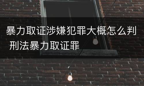 暴力取证涉嫌犯罪大概怎么判 刑法暴力取证罪