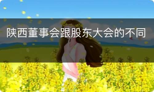 陕西董事会跟股东大会的不同