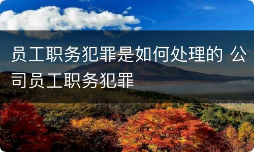 员工职务犯罪是如何处理的 公司员工职务犯罪