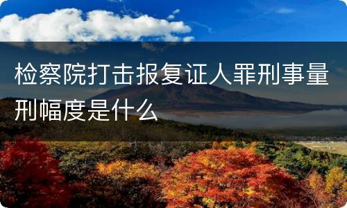 检察院打击报复证人罪刑事量刑幅度是什么