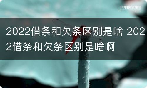 2022借条和欠条区别是啥 2022借条和欠条区别是啥啊