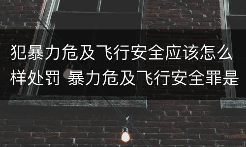 犯暴力危及飞行安全应该怎么样处罚 暴力危及飞行安全罪是危险犯吗