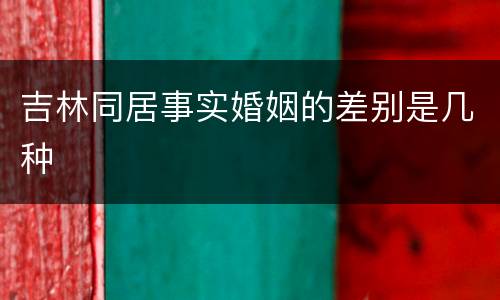 吉林同居事实婚姻的差别是几种