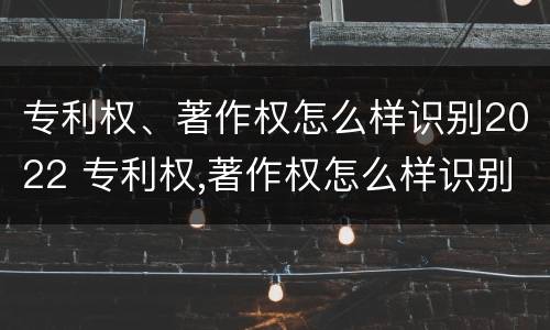 专利权、著作权怎么样识别2022 专利权,著作权怎么样识别2022年年度