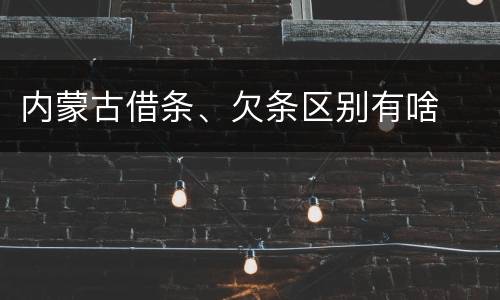 内蒙古借条、欠条区别有啥