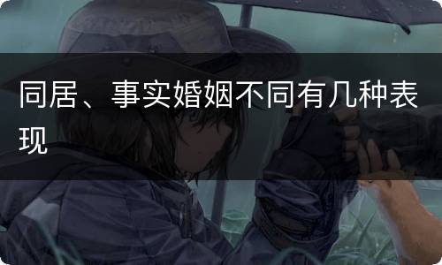 同居、事实婚姻不同有几种表现