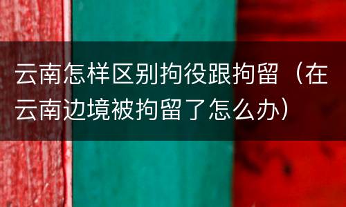 云南怎样区别拘役跟拘留（在云南边境被拘留了怎么办）