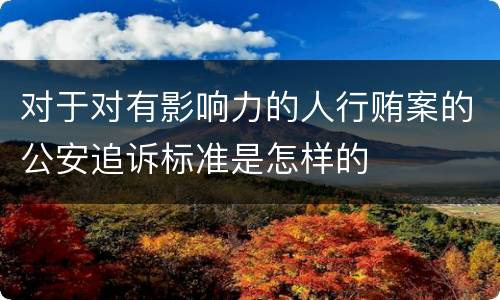 对于对有影响力的人行贿案的公安追诉标准是怎样的