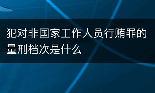 犯对非国家工作人员行贿罪的量刑档次是什么