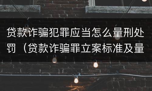 贷款诈骗犯罪应当怎么量刑处罚（贷款诈骗罪立案标准及量刑）
