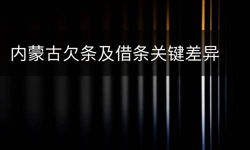 内蒙古欠条及借条关键差异