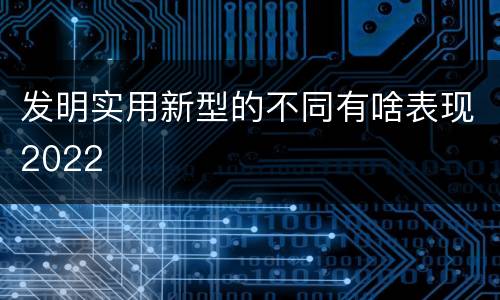 发明实用新型的不同有啥表现2022