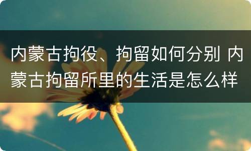 内蒙古拘役、拘留如何分别 内蒙古拘留所里的生活是怎么样的