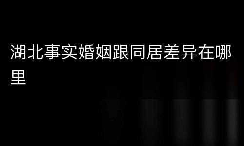 湖北事实婚姻跟同居差异在哪里