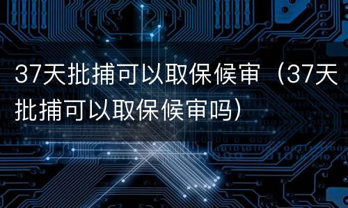 37天批捕可以取保候审（37天批捕可以取保候审吗）