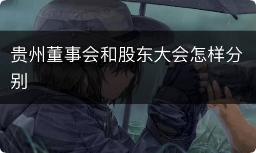贵州董事会和股东大会怎样分别