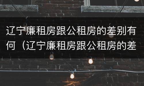辽宁廉租房跟公租房的差别有何（辽宁廉租房跟公租房的差别有何不同）