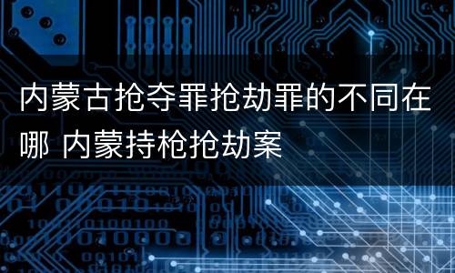 内蒙古抢夺罪抢劫罪的不同在哪 内蒙持枪抢劫案