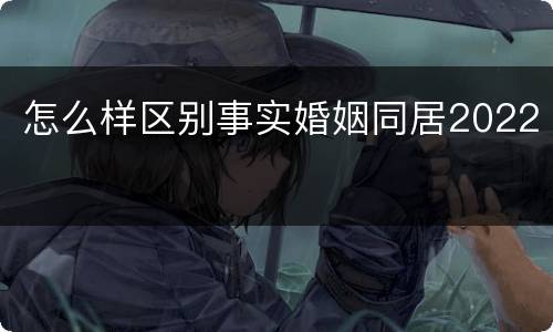 怎么样区别事实婚姻同居2022