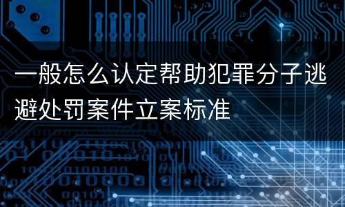 一般怎么认定帮助犯罪分子逃避处罚案件立案标准