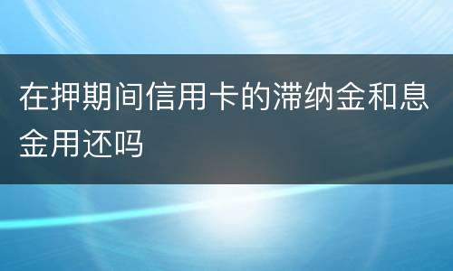 在押期间信用卡的滞纳金和息金用还吗
