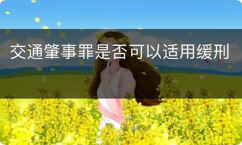交通肇事罪是否可以适用缓刑