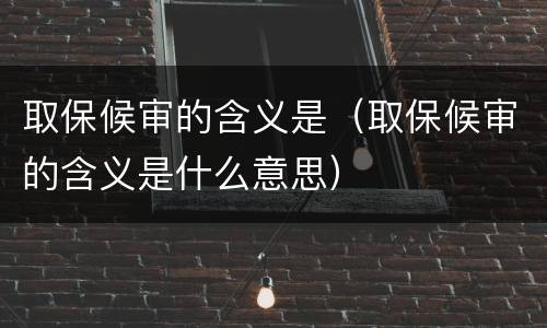 取保候审的含义是（取保候审的含义是什么意思）