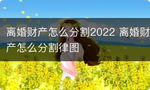 离婚财产怎么分割2022 离婚财产怎么分割律图