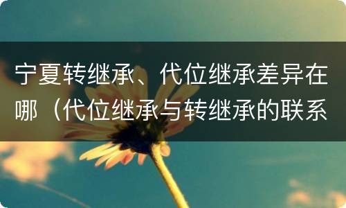 宁夏转继承、代位继承差异在哪（代位继承与转继承的联系）