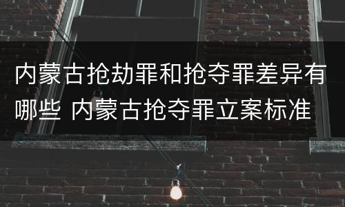 内蒙古抢劫罪和抢夺罪差异有哪些 内蒙古抢夺罪立案标准