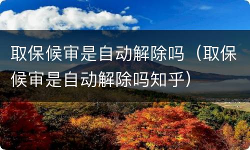 取保候审是自动解除吗（取保候审是自动解除吗知乎）